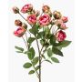 Artificial flower rose branch TOSSA, pink-green, 60 cm, Ø 1–4 cm