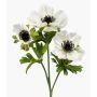 Artificial anemone RUBINA, white, 55 cm, Ø 4–10 cm