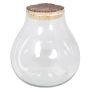 Candy glass VIVALDA with cork lid, clear, 9"/23cm, Ø9"/23cm