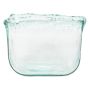 Decorative bowl GLAUCIA, glass, blue-clear, 7"x4"x5.5"/18x10x14cm