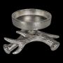 Antler candle holder LIBUSCHA, aluminium, silver, 3.1"/8cm, Ø5.5"/14cm