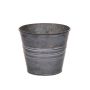 Round zinc pot MICOLATO with grooves, grey, 5.1"/13cm, Ø6"/15,5cm