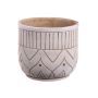 Cachepot BHARANI with pattern, ceramic, beige, 6"/15cm, Ø6"/16,5cm