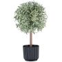 Artificial Rosemary Standard Tree WINDAR, frosted, decorative pot, green and white, 26cm