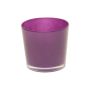 Candle holder ALENA made of glass, dark purple, 4.9"/12,5cm, Ø5.2"/13,3cm