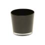 Candle glass ALENA, black, 3.7"/9,5cm, Ø4.5"/11,5cm