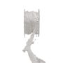 CARESA gift ribbon with pearl strand, made from chiffon and satin, white, 5m, 20mm