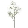 Artificial chrysanthemum branch FALTON, white, 22"/55cm