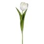 Decorative flower tulip TRIFT, white-green, 20"/50cm, Ø1.8"/4.5cm