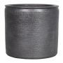 Ceramic planter SAHIN with texture, black, 8,5"/22cm, Ø9,5"/24cm