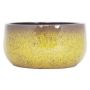 Vintage plant bowl ELYAR, ceramic, speckled, ochre yellow-brown, 5,5"/14cm, Ø11,5"/29cm