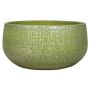 Flower bowl NAVID, ceramic, texture, green-yellow, 5,5"/14cm, Ø11,5"/29cm
