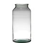Glass vase QUINN EARTH, recycled, clear-green, 17"/42,5cm, Ø9"/22,6cm