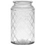 Lantern glass THIDA, diamond pattern, clear, 7"/18cm, Ø4"/10cm