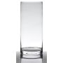 Glass vase cylinder SANSA EARTH, clear, 14"/35cm, Ø6"/15cm