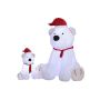 XXL decorative polar bear CASIMARO, inflatable, plush, LEDs, white, 5ftx6ftx6ft/165x170x183cm