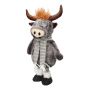 Plush decorative bull STADEN, standing, grey, 20x13x46cm
