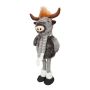 Plush decorative bull STADEN, standing, grey, 25x19x67cm