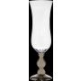 Big champagne glass vase PIYA with foot, XXL size, clear-silver, 28"/70cm, Ø9"/22,5cm