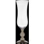 Big champagne glass vase PIYA with foot, XXL size, clear-silver, 3ft/90cm, Ø11"/29cm