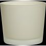 Glass plant pot ALENA FROST, beige matt, 12,5cm, Ø14,5cm