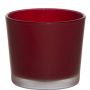 Maxi tealight jar ALENA FROST, red matt, 3.5"/9cm, Ø4"/10cm