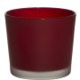 Glass plantpot ALENA FROST, red matt, 4.9"/12,5cm, Ø5.7"/14,5cm