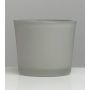 Glass plantpot ALENA FROST, grey matt, 4.9"/12,5cm, Ø5.7"/14,5cm