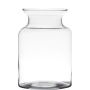 Glass candle vase HANNA EARTH, clear, 8"/20cm, Ø5.5"/14cm