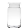 Glass flower vase HANNA EARTH, clear, 12"/29,5cm, Ø6"/15cm