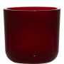 Candle holder NICK of glass, red, 5"/13cm, Ø5.5"/14cm