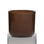 Candle holder NICK made of glass, chocolate brown, 5"/13cm, Ø5.5"/14cm