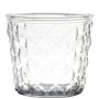 Votive glass IRYNA with diamond pattern, clear, 4"/10cm, Ø4.3"/11cm
