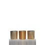 Tea light holder LYLA made of glass, 3 pieces, gold, 3.1"/8cm, Ø3"/7,5cm
