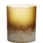 Votive candle holder CALUM, glass, matt-brown, 3.1"/8cm, Ø 2.8"/7cm