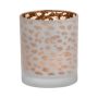 Votive glass SENGA, leopard pattern, matt-gold, 4.9"/12,5cm, Ø4"/10cm