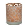 Votive glass SENGA, giraffe pattern, matt-gold, 3.1"/8cm, Ø2.8"/7cm
