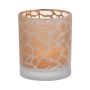 Votive glass SENGA, giraffe pattern, matt-gold, 4.9"/12,5cm, Ø4"/10cm