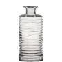 Decor glass bottle STUART with grooves, clear, 12"/31cm, Ø5.7"/14,5cm
