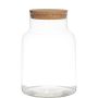 Storage glass CHERINA with cork, clear, 10"/25cm, Ø6.9"/17,5cm