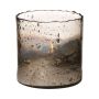 Candle holder GOLIAT of glass, antique silver, 5.9"/15cm, Ø5.9"/15cm