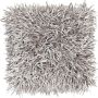 Couch cushion DAKIRA, light grey, long fringes, 18"x18"/45x45cm