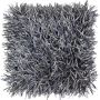 Couch cushion DAKIRA, dark grey, long fringes, 18"x18"/45x45cm