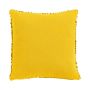 Soft cushion BOLLY, with beads, dark yellow, 18"x18"/45x45cm