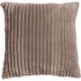 Couch cushion CINDY, taupe, cord look, 18"x18"/45x45cm