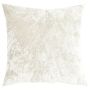 Crushed velvet decorative cushion SOLINA, cream-white, 18"x18"/45x45cm