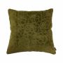 Velvet cushion ALAIA, rose pattern, green-yellow, 18"x18"/45x45cm