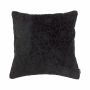 Velvet cushion ALAIA, rose pattern, black, 18"x18"/45x45cm
