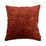 Velvet cushion ALAIA, rose pattern, rust, 18"x18"/45x45cm