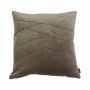 Cuddly velvet cushion NOELANI, diagonal decorative stitching, light brown, 18"x18"/45x45cm